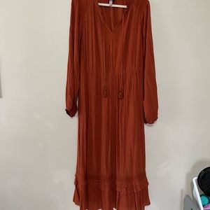 Rust midi dress XL